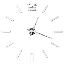 large frameless 3d diy wall clock mirror stickers for home silver