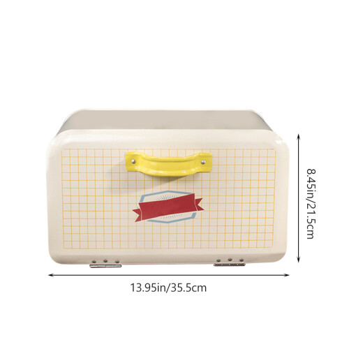Home Use Large Capacity Bread Storage Box Beige Galvanized Iron 1