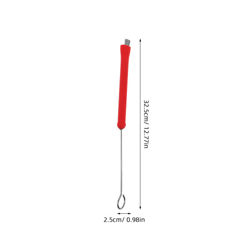 Red Steel Wire Jazz Drum Brush with Comfortable Grip 1