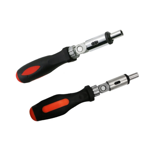 2Pcs 1/4 Inch Screwdriver Handle Cushioned Grip Adjustable Ratchet 2