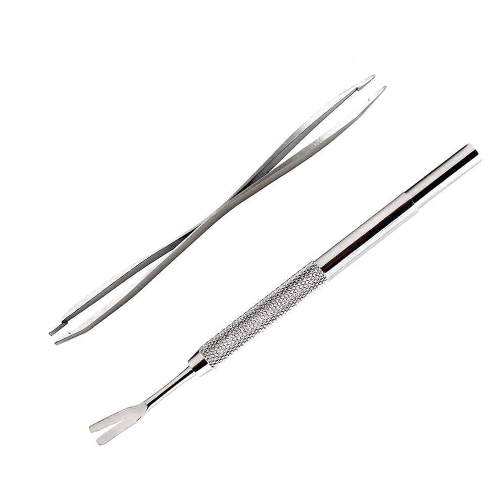 Aboofan 2Pcs Stainless Steel Tweezers And Remover Kit For Bug Removal In Pets