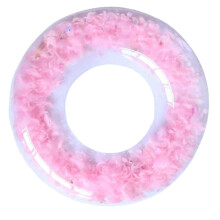 Pink Thickened LeakProof PVC Pool Float Swim Ring for Adults Beach and Backyard Fun