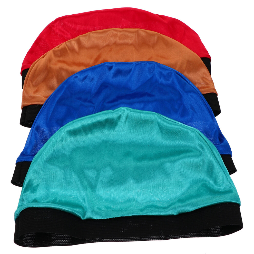 Totority Unisex 4Pcs Colorful Stocking Caps Stretch Dome Wig Caps Comfortable And Airy