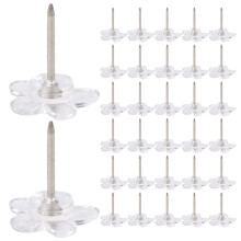 Raindrops 100pcs Compact Thumb Tacks Transparent Plastic Office Supply
