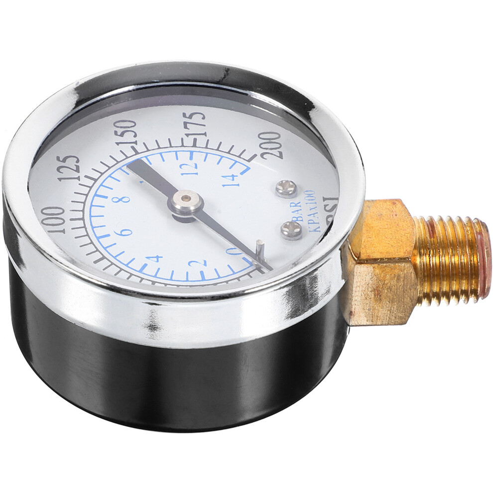 Compact White Npt Pressure Gauge 0-200 Psi For Compressed Air 3164149011789