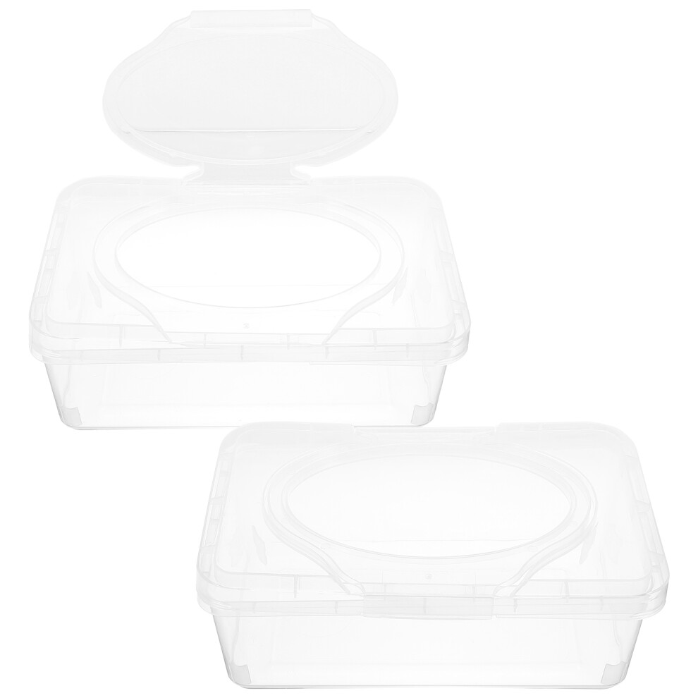 2Pcs Portable Baby Wipes Container Transparent Reusable Storage Box Aboofan