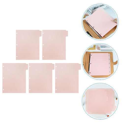 5 Set Pink Plastic Binder Dividers for Office File Organization 1