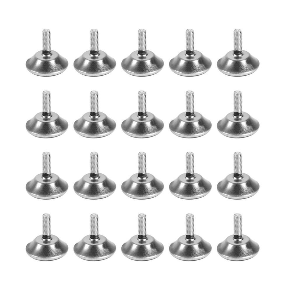 24Pcs Silver Furniture Levelers Iron Plastic Durable Floor Protectors 3072457439495