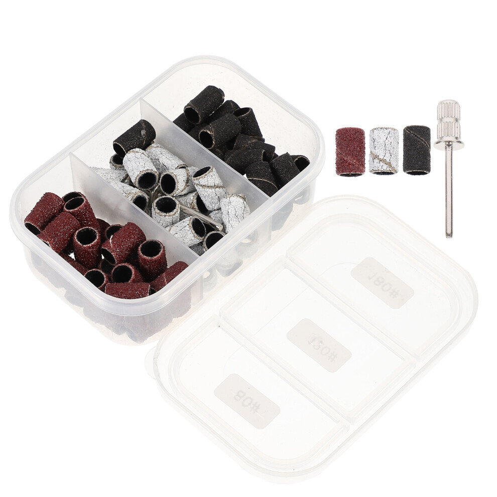 Aboofan White 75Pcs Nail Polishing Rings Aluminum Manicure Sanding Heads