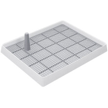 1Set White PP Dog Toilet with Low Entry Mesh Grid Puppy Training Potty