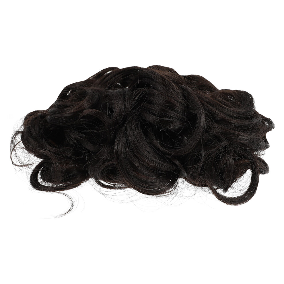 Totority Unisex Brown Women Wig Short Curly High-Temperature Fiber Natural Look