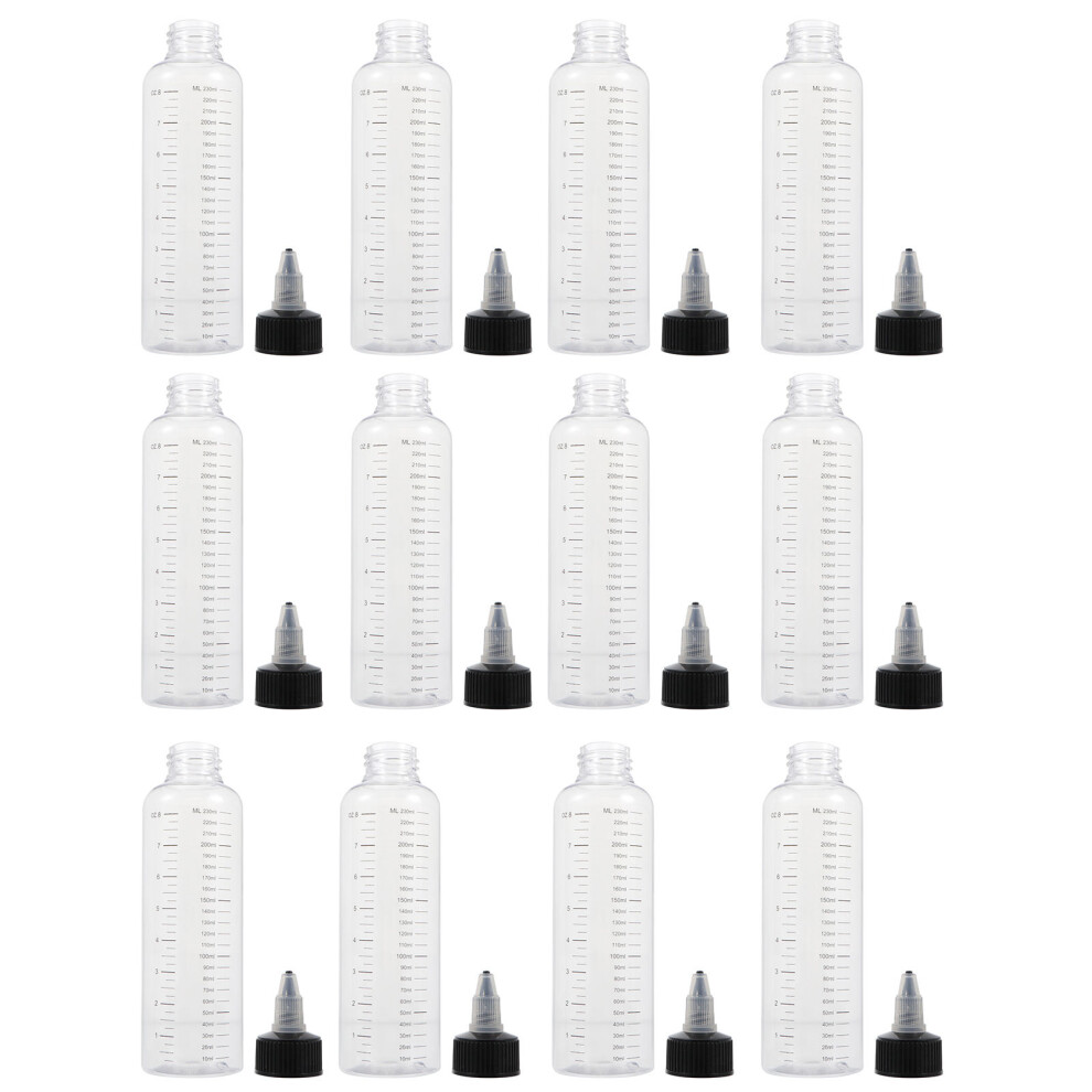 Villcase 12Pcs Plastic Squeeze Dispensing Bottles With Scale