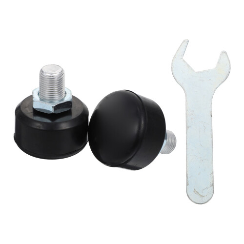 1Set Black Rubber Roller Skates Stopper Adjustable Double Row Brake 1
