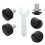 1Set Black Rubber Roller Skates Stopper Adjustable Double Row Brake 4