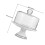 Ceramic Cake Display Stand with Clear Glass Dome for Party Serving 2