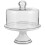 Ceramic Cake Display Stand with Clear Glass Dome for Party Serving 9