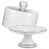 Ceramic Cake Display Stand with Clear Glass Dome for Party Serving 7