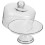 Ceramic Cake Display Stand with Clear Glass Dome for Party Serving 8