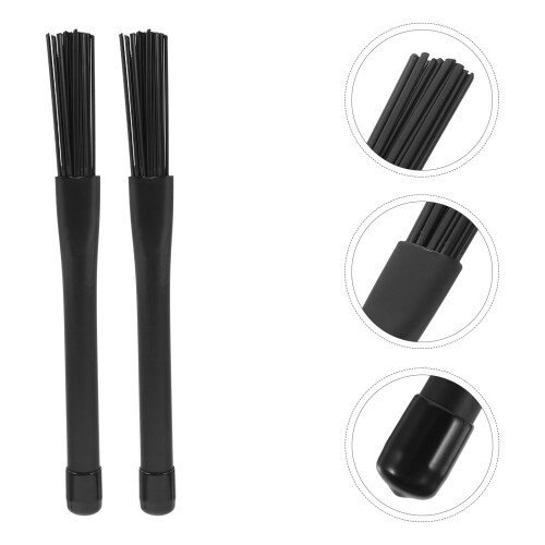 1Pair Durable Nylon Drumstick Brush with Silicone Handle for Drum Sets 2