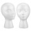 2Pcs Durable White Pe Display Head Model for Wig Hat Glasses Store 1