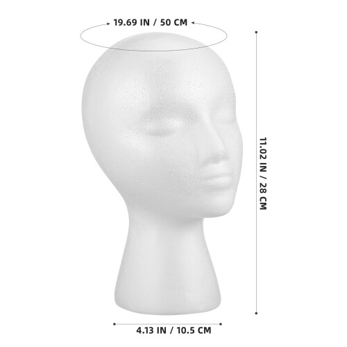 2Pcs Durable White Pe Display Head Model for Wig Hat Glasses Store 1