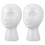 2Pcs Durable White Pe Display Head Model for Wig Hat Glasses Store 9