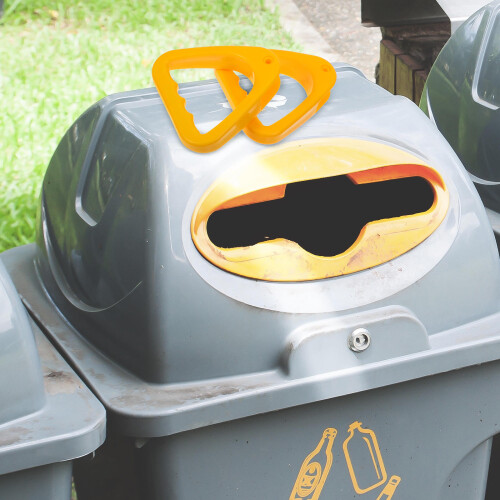 2Pcs Durable Yellow Garbage Bin Handles with Spring, Easy Install 2