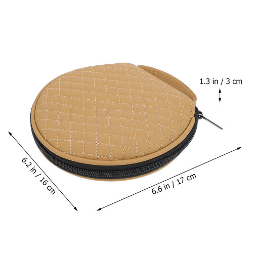 1Pc Lightweight Beige Cd Storage Bag with Large Capacity and Handle 1
