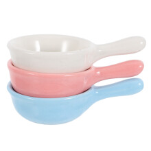 3Pcs Small Pet Ceramic Food and Water Bowls Assorted Colors