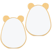 2Sets Detachable Wooden Tabletop Mirrors for Bedroom Desk Makeup