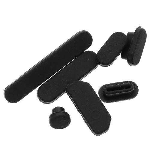5Sets Laptop Port Plugs Silicone Dust Covers Lightweight Black