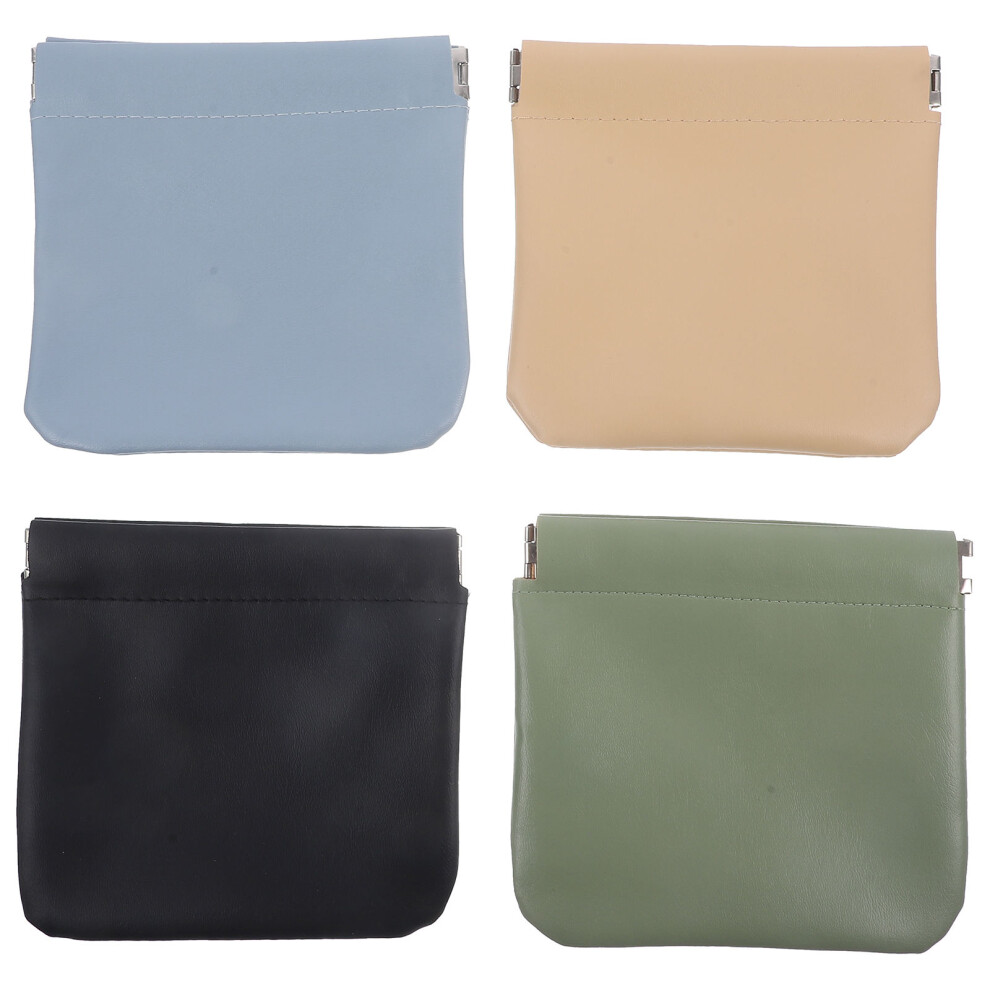 Vaguelly Pocket Makeup Bag Travel Makeup Pouch Pu Black 4Pcs