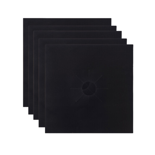 5Pcs Stove Burner Covers Black Durable Gas Range Protector for Kitchen