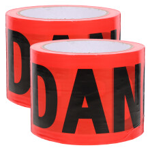 2 Rolls Danger Tape Roll Black Pe Alert For Construction Sites