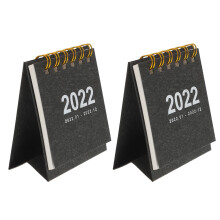 2Stk Tragbarer 2022 Schreibtisch Mini Kalender Schwarz