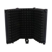 1Pc Portable Black Microphone Noise Reduction Cover with Aluminum