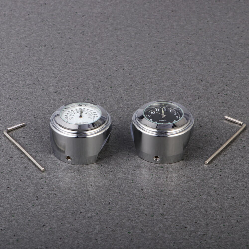 2Pcs Durable Silver Handlebar Clock Luminous Watch for Motorcycles 2
