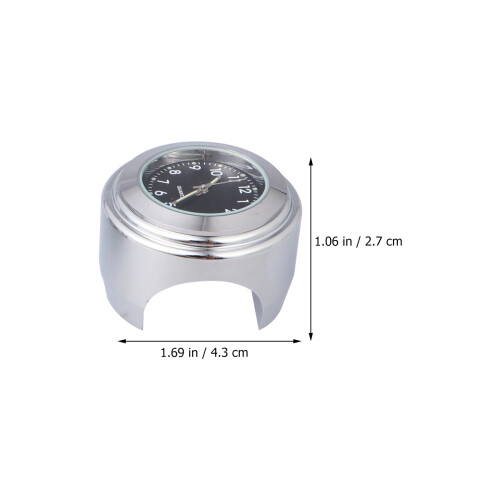 2Pcs Durable Silver Handlebar Clock Luminous Watch for Motorcycles 1