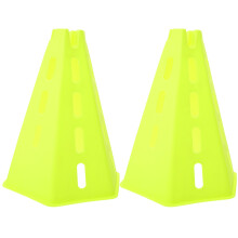 2Pcs Stackable Green Plastic Soccer Football Training Marker Cones