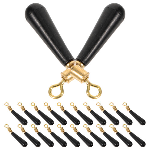 30Pcs Versatile Black Bobber Stoppers Fishing Float Stops Accessories
