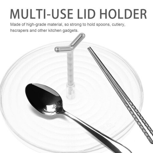 Silver Desktop Pot Lid Holder Multi-Use Kitchen Lid Stand 1