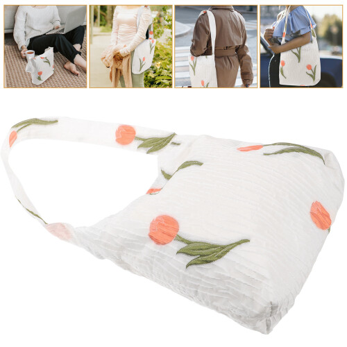 1Lichte Dames Underarm Bag Met Polyester En Canvas Bloemenprint 2
