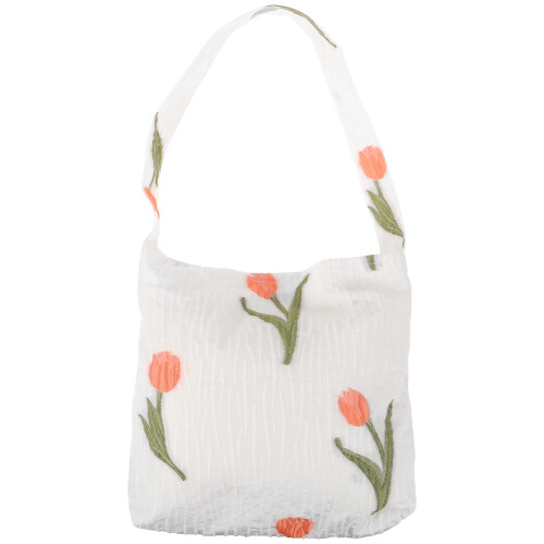 1Lichte Dames Underarm Bag Met Polyester En Canvas Bloemenprint