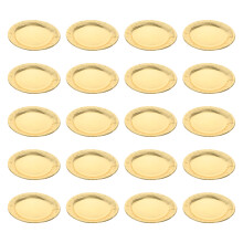 20Pcs Round Golden Paper Plates Durable Party Supplies for Gatherings