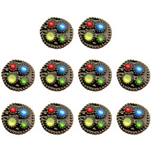 10Pièces Boutons Strass Métal Durable Couleurs Assorties Couture
