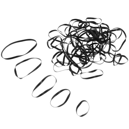 100Pcs Durable Black Rubber Bands Thick Wide Heavy Duty Elastic Bands