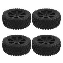 4Pcs Small Black Rubber Toy Car Wheels for Off-Road Vehicle Parts Kit