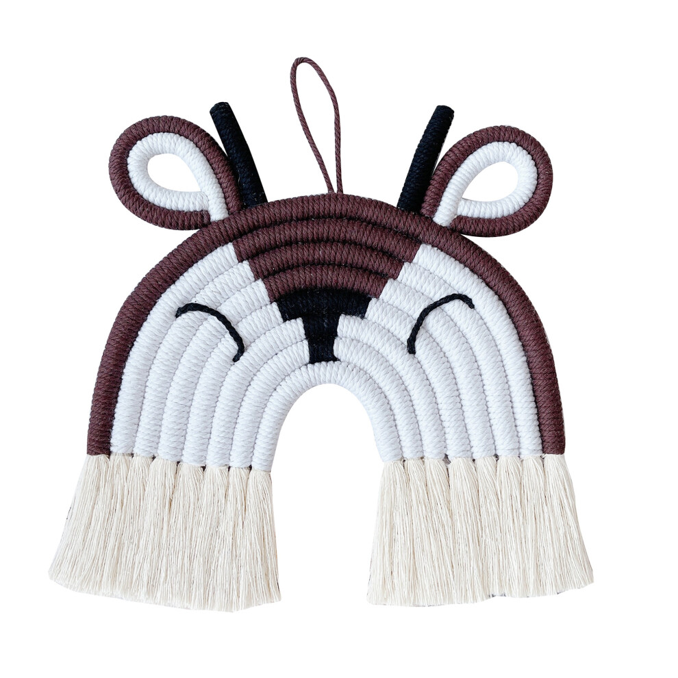 (30Cm*29Cm, ) Lion Hanging Wall Decoration Nordic Style Pendant Ornament Crafts Rainbow Deer Decor Fairy Wall Decor For Kids Wall Tapestry Brown