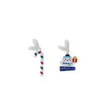 (1.7cm*3cm, White) Christmas Tree Earrings for Women Elk Snowflake Earrings Santa Snowman Drop Earrings Asymmetric Christmas Holiday Jewelry