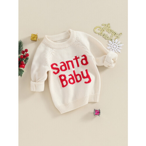 (18-24 Months, White) Χριστουγεννιάτικα πουλόβερ για με γράμματα 2